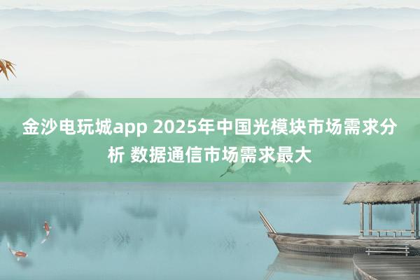 金沙电玩城app 2025年中国光模块市场需求分析 数据通信市场需求最大