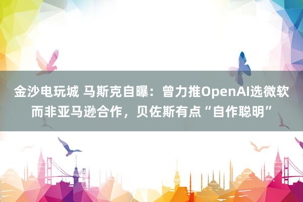 金沙电玩城 马斯克自曝：曾力推OpenAI选微软而非亚马逊合作，贝佐斯有点“自作聪明”