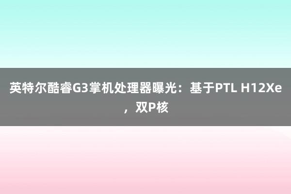 英特尔酷睿G3掌机处理器曝光：基于PTL H12Xe，双P核