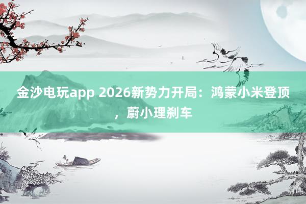 金沙电玩app 2026新势力开局：鸿蒙小米登顶，蔚小理刹车