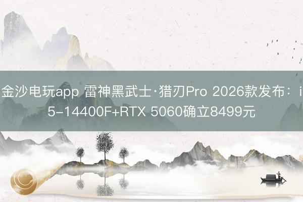 金沙电玩app 雷神黑武士·猎刃Pro 2026款发布：i5-14400F+RTX 5060确立8499元