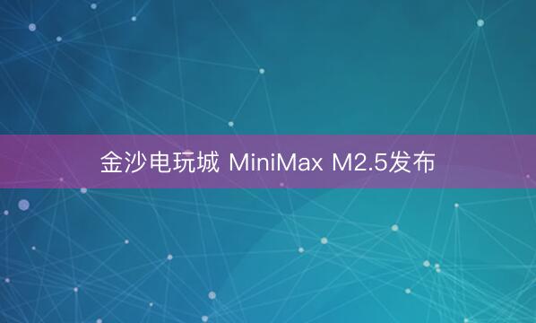 金沙电玩城 MiniMax M2.5发布